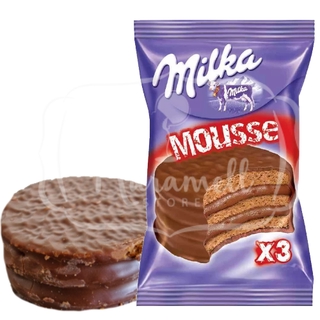 Milka Mousse - Alfajor x3 Camadas - Recheado com Mousse de Chocolate