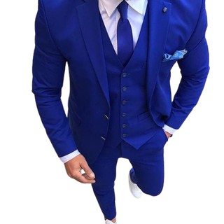 Terno Slim Azul Royal Masculino Completo - Corte Italiano, Dois Botões. Tecido Oxford Premium (2)