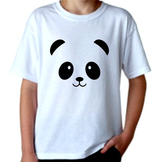 Camiseta Infantil Estampada, Camisa Branca - Urso Panda