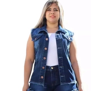 Colete Jeans Plus Size com Laycra G1 ao G3 Disponivel