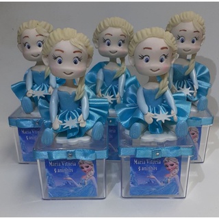 Lembrancinha Caixinha Acrilica Personalizada Elsa Frozen de Biscuit