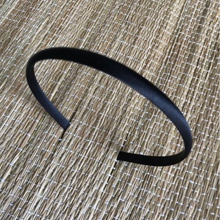 Tiara preta Arco Arquinho metal Forrada/Encapada para Customizar Extra Fina Simples Preta Lisa - 5mm