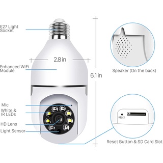 5G/2.4G Wifi E27 câmera de vigilância tipo lâmpada 360 graus casa rotativa com iluminação ao ar livre monitoramento de ângulo panorâmico (4)
