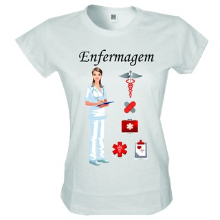 Camiseta Profissão Enfermagem Baby Look Feminina