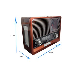 Rádio Com Relógio Retrô Vintage Am/fm Bluethoot Usb Bateri ec105 - KWSHOPEES10058 (2)
