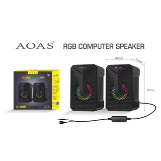 Caxinha Caixa de som computador PC gamer alto falante RGB luz de respiração fria E-005