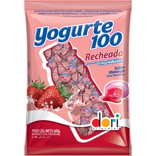 Balas Yogurte 100 Mastigável Morango Recheada KIT kg 1.800 Bem Vividos, Bem Nascidos, Lembrancinhas, Festas Aniversários, Formaturas Sorveterias