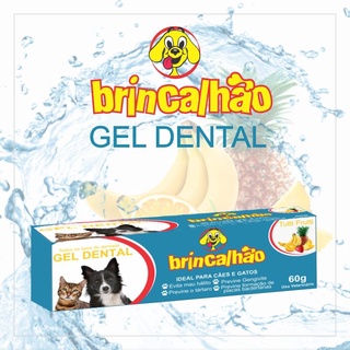 Pasta de dente gel dental brincalhao para cachorros e gatos 60g combate o mal halito menta Tuti-fruti ou morango (3)
