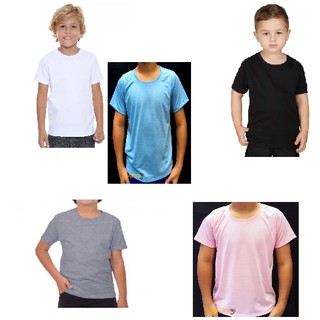 Kit 6 camisas infantis coloridas para sublimar 100% poliéster (1 a 14 anos). (1)