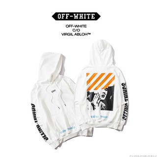 Tide brand off white Monroe print hooded sweater OW terry thin section men and women the same paragraph autumn and winte