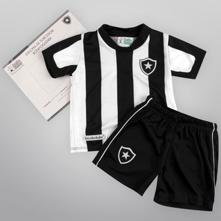 Uniforme Botafogo Infantil e Bebê c/ Camiseta e Short - 0 meses a 6 anos - Licenciado