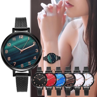 Relógio feminino com pulseira fina elegante relógio de quartzo verde malaquita A02-7