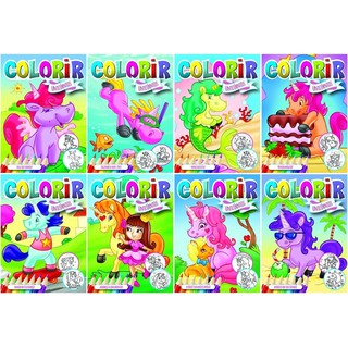 Kit Unicórnios Para Colorir - 8 Livros - Editora Rideel