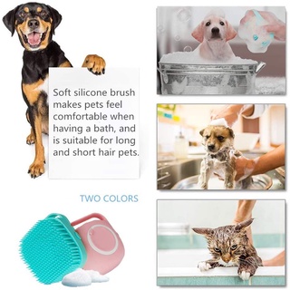 Escova de massagem de silicone para animais de estimação Escova de banho para gatos e cachorros (4)