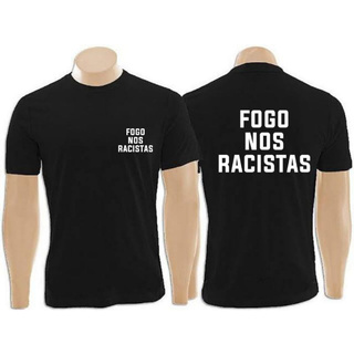 Camiseta Fogo nos Racistas Djonga camiseta unissex algodão Frase
