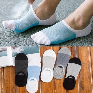 Summer Men Invisible Bamboo Fiber Non-slip Ankle Socks