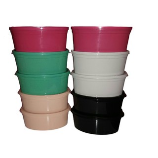Jogo 10 Pote Com Tampa Qualidade Organizar Cozinha Coloridos Resistentes ótimo Para armazenar Armário Geladeira - 1100ml