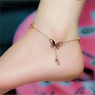 [perfect]Barefoot Sandal Beach Foot Chain Rose Gold Butterfly Charm Anklet Bracelet Gift (1)