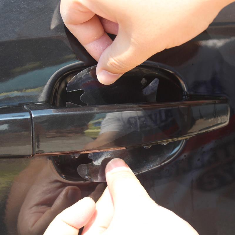 4 Pçs/Lote Punho Do Carro Película De Proteção Exterior Transparente Etiqueta Automotiva Acessórios Styling (6)