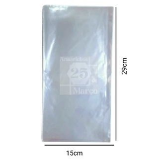 Saco de Celofane Transparente 50 unidades 15x29cm