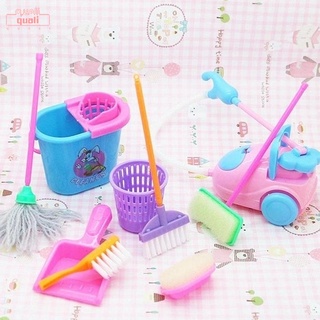 9 Pçs / Conjunto Vassoura De Brinquedo Infantil Para Limpeza De Fingir Os Meninas C1W9