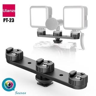 Ulanzi PT-23 Suporte triplo para suporte de sapato frio DSLR SLR Suporte para monitor de câmera Smartphone Vlog Suporte para microfone de luz LED (1)