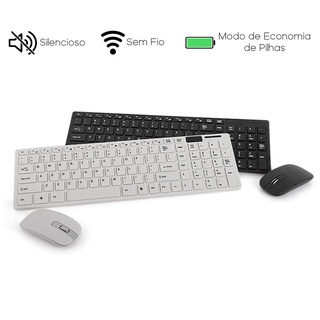 Kit Teclado Mouse Sem Fio Office Slim Wireless Usb Compacto (1)