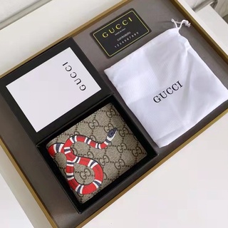 [Com caixa] Carteira curta Gucci, nova porta-moedas multifuncional multicamadas da Gucci, carteira 451268