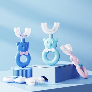 Escova De Dentes Infantil De Silicone Em Formato De U Com 360 Graus Para Bebês