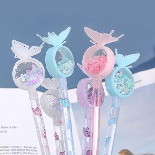 4 Pcs Sequin Butterfly Gel Pen 0.5mm Black Ink Mosquito Repellent Student Office Writing Stationery