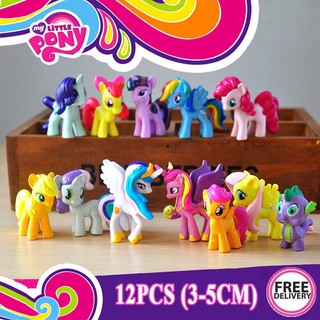 12 Pçs/Conjunto Topo De Bolo My Little Pony De PVC Figuras De Ação Para Crianças/Meninas