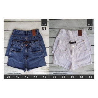 Kit Com 4 Shorts Jeans Feminino Cintura Alta (2)