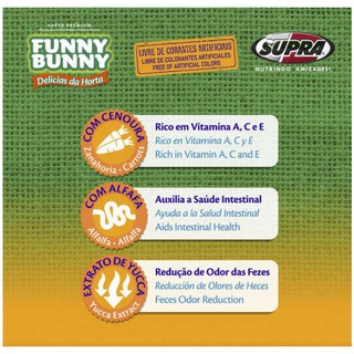 500g Ração Funny Bunny Super Premium Alimento Completo Extrusado para Coelho Hamster Porquinho da índia (5)