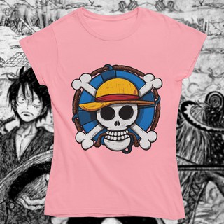 Camiseta Feminina T-shirt Baby Look Anime One Piece Caveira Skull (1)
