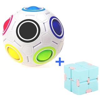 Cubo Mágico Infinito + Bola Mágica Rainbow Ball Fidget Popit Anti Stress TemShop (1)