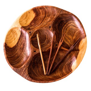 Petisqueira redonda + base giratória + 4 petiscadores em madeira de lei - GRANDE (1)