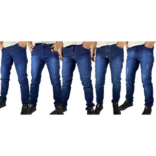 Kit 2-3 Calças Jeans Masculina C/ Lycra Elastano Slim Fit barato