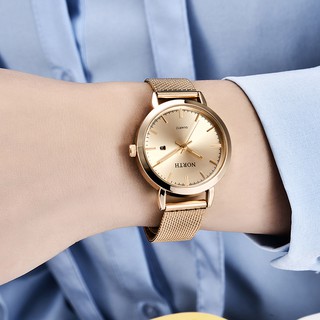 NORTH Relógios Femininos Top Luxo Marca Moda Original Quartz Relógio Feminino à Prova D'água (6)