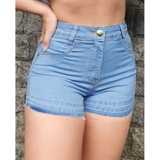 Short Jeans Feminino Cintura Alta