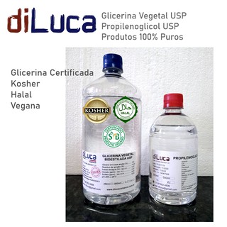 Glicerina Vegetal USP Kosher 1L + PropilenoGlicol USP 500ml