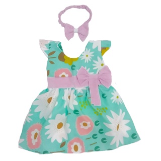 Vestido com tiara, vestido floral, vestido bebê (3)