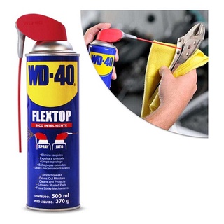 Desingripante Multiuso Flex Top Spray Lubrificante WD-40 com Bico Inteligente Uso Geral 500ml