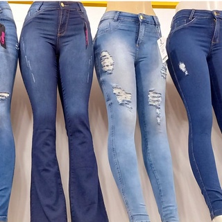kit de 3 calcas femininas jeans com lycra e cintura alta (6)