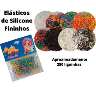 Kit 250 Silicone Ou Elástico De Cabelo Liguinha Elastex Ou Liga De Cabelo Infantil Feminino P/ Pulseira/Cabelo