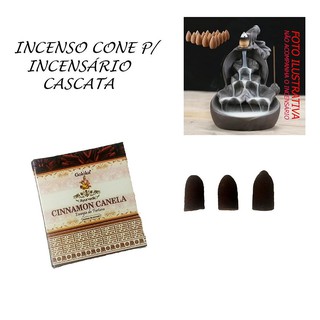 Incenso Goloka Cone P/ Incensário Cascata Cinnamon (canela)