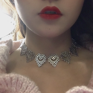 Gargantilha Feminina Em Formato De Coração Com Pérolas | Korean Heart-shaped Necklace Choker Vintage Pearl Chain Women Fashion Accessoies (8)