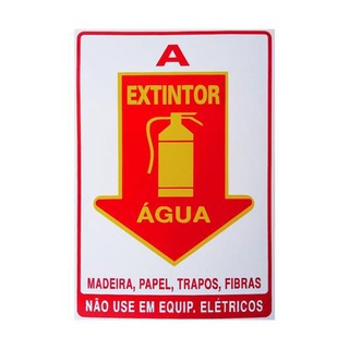 Placa De Sinalização Extintor A (Água) 20x30