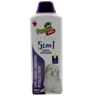 Shampoo e Condicionador Para Cachorros e Gatos Power Pets 700ml - 5 em 1 Pet