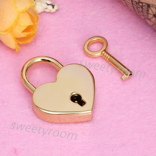 Mini Cadeado Em Formato De Coração Estilo Antigo Com Chave (1)
