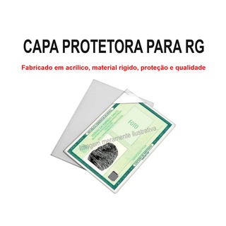 Porta documento capa protetora em acrílico para RG - documento de identidade